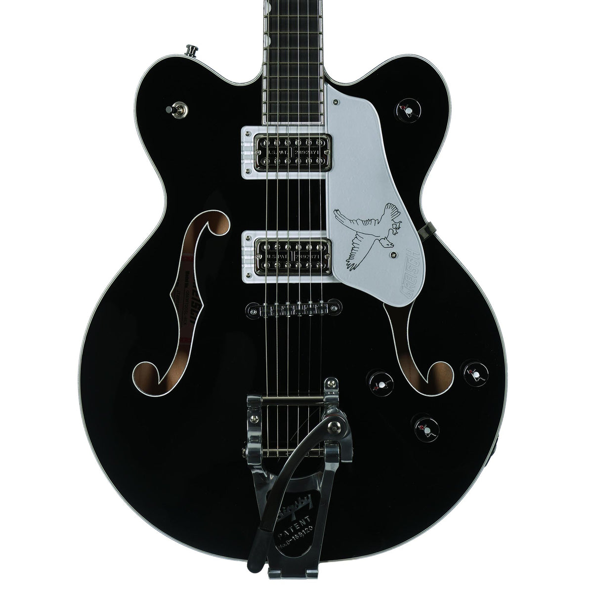 Gretsch G6636TSL Players Edition Silver Falcon With String Thru Bigsby Black