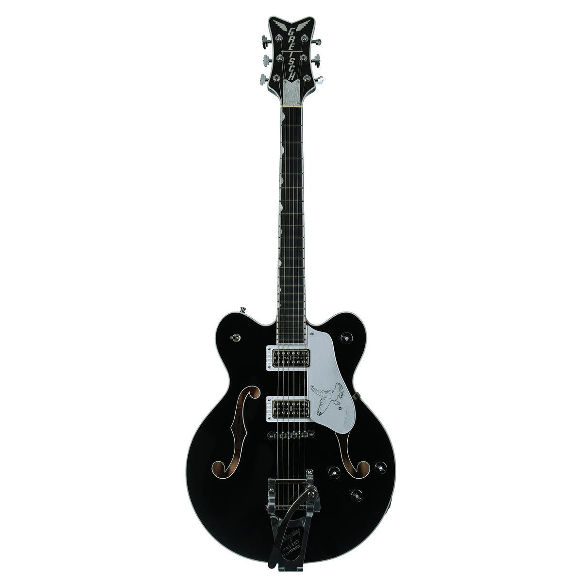 Gretsch G6636TSL Players Edition Silver Falcon With String Thru Bigsby Black