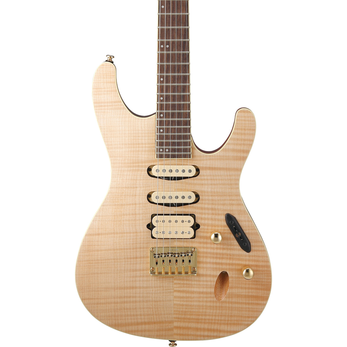Ibanez S Standard Electric Guitar, Natural Flat, Flame Maple Top