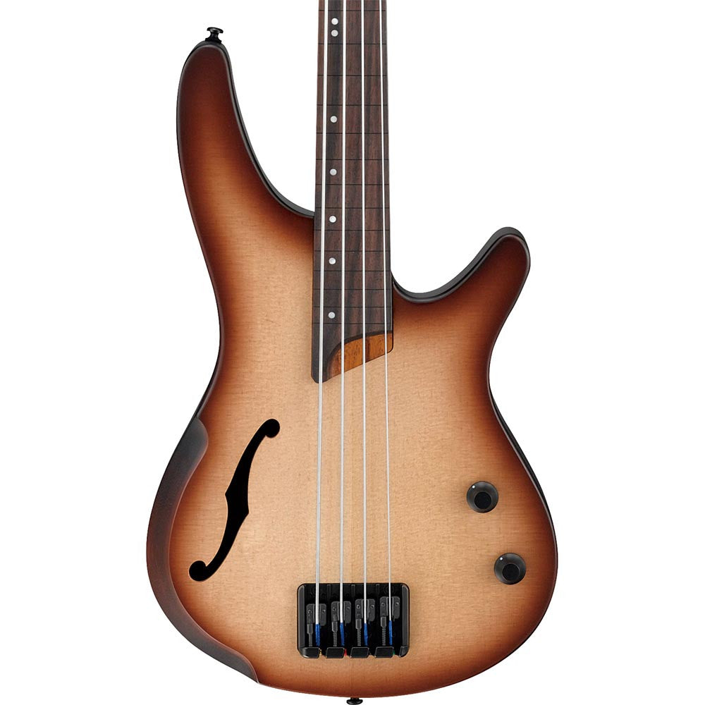 Ibanez Bass Workshop - Fretless Hollowbody - Natural Browned Burst