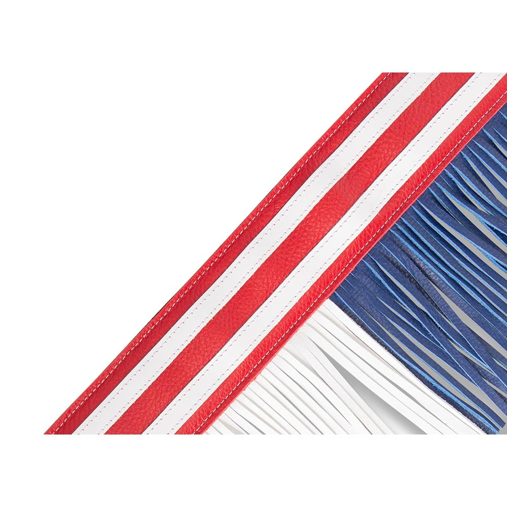 Levys 2.5 Inch Americana Fringe Guitar Strap Red White Blue