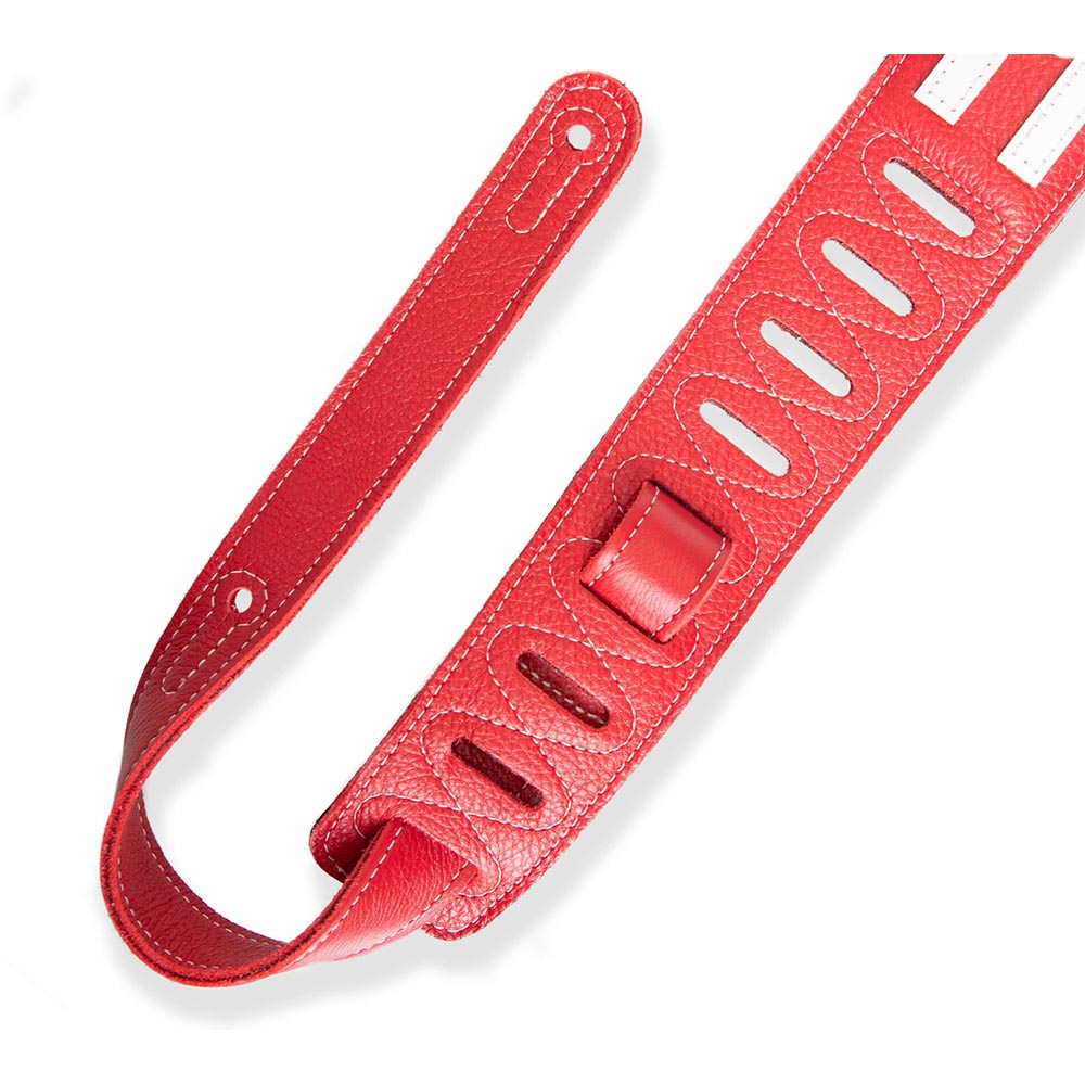 Levys 2.5 Inch Americana Fringe Guitar Strap Red White Blue