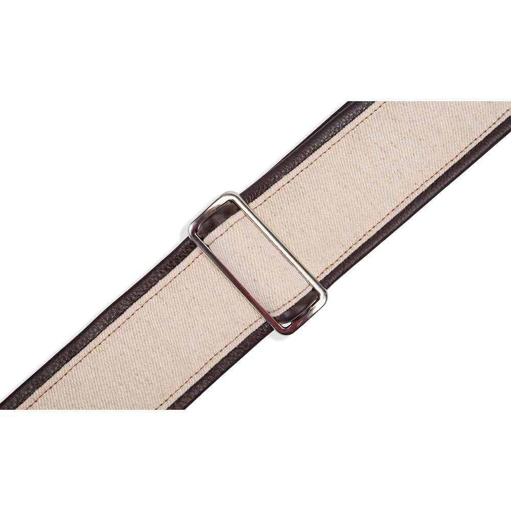 Levys 2.5 Inch Lux Padded Hemp Slider Strap Dark Brown Natural