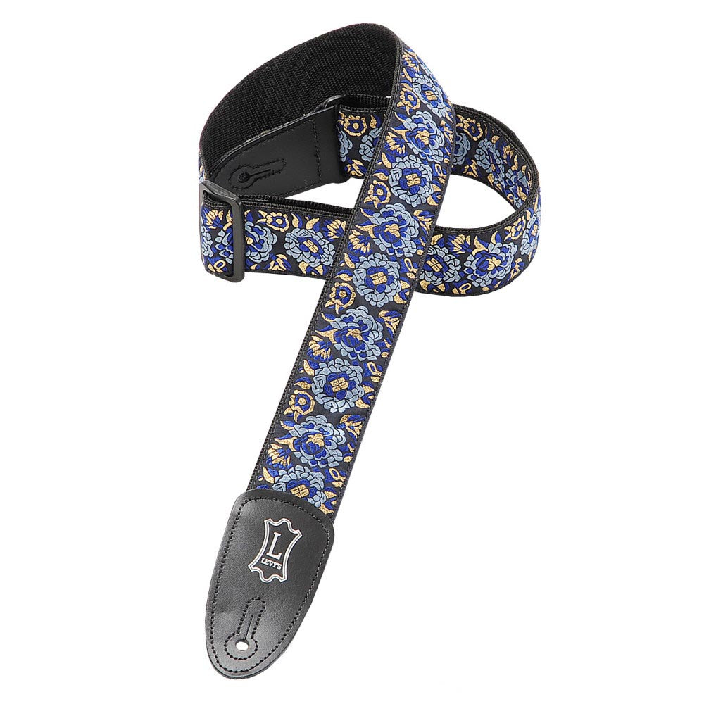 Levys 2 Inch Asian Jacquard Weave Guitar Strap Navy