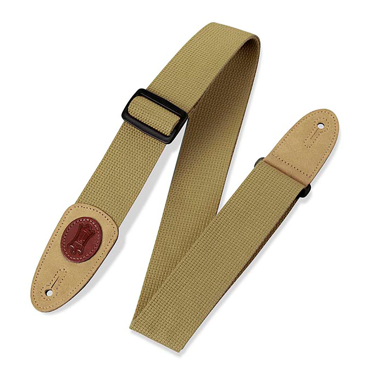 Levys 2 Inch Cotton Guitar Strap Suede Ends Tan