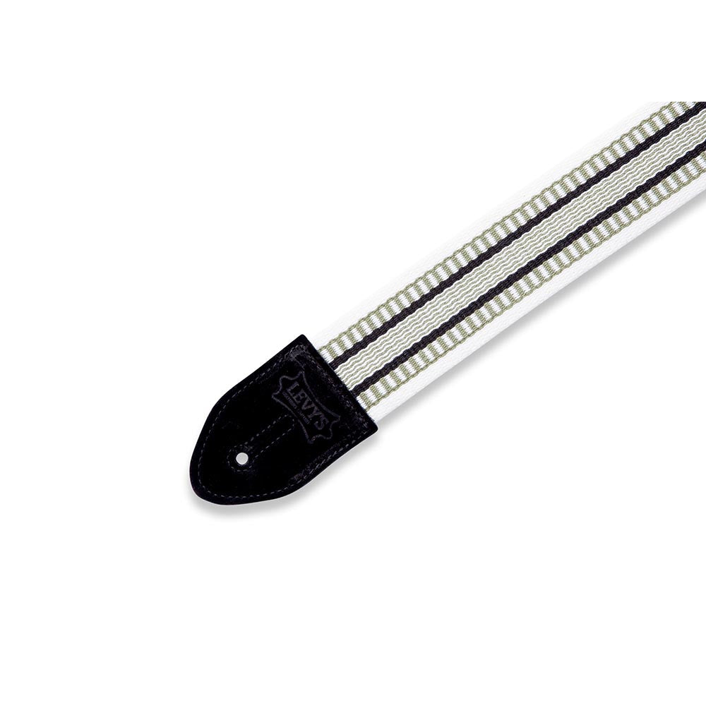 Levys 2 Inch Grasshopper Cotton Guitar Strap Black White And Green