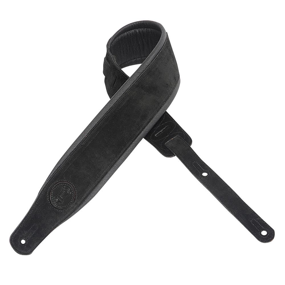 Levys 3 Inch Black Suede Guitar Strap