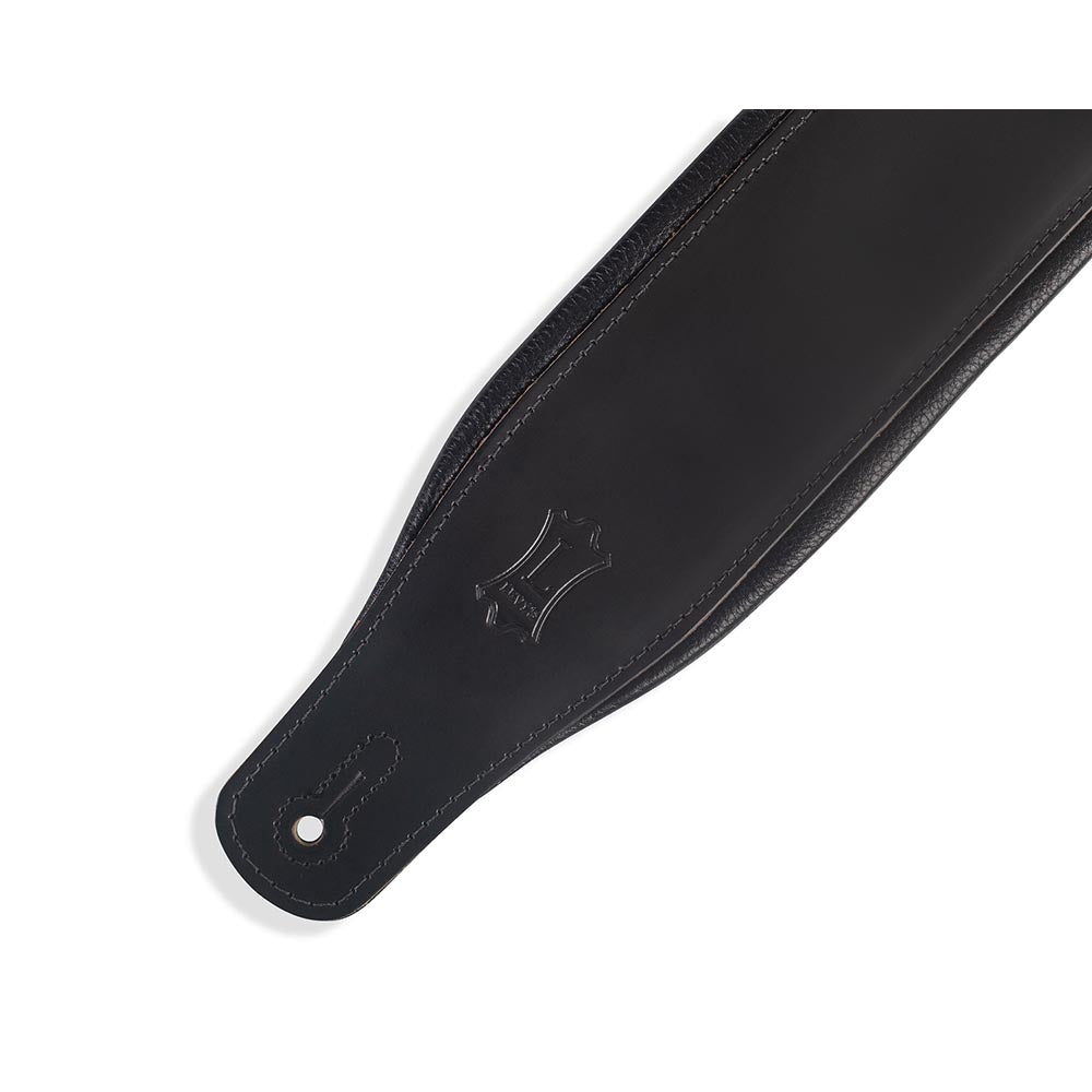 Levys 3 Inch Favorite Padded Black Leather Strap