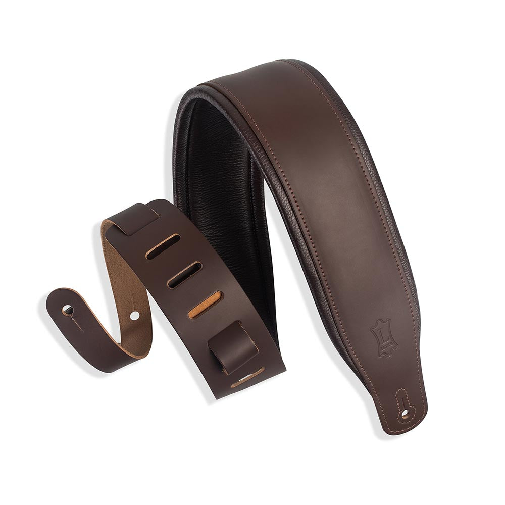 Levys 3 Inch Favorite Padded Dark Brown Leather Strap
