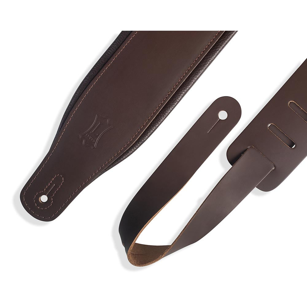 Levys 3 Inch Favorite Padded Dark Brown Leather Strap