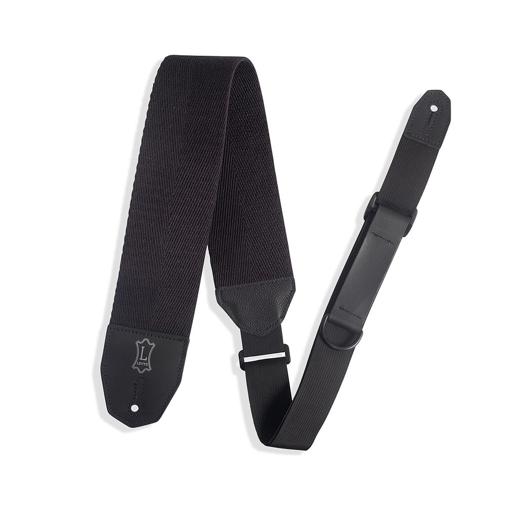 Levys 3 Inch Right Height Wide Cotton Strap Black