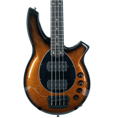 Ernie Ball Music Man Bongo 4 HH Fretboard, Black Gloss Neck, Harvest Orange