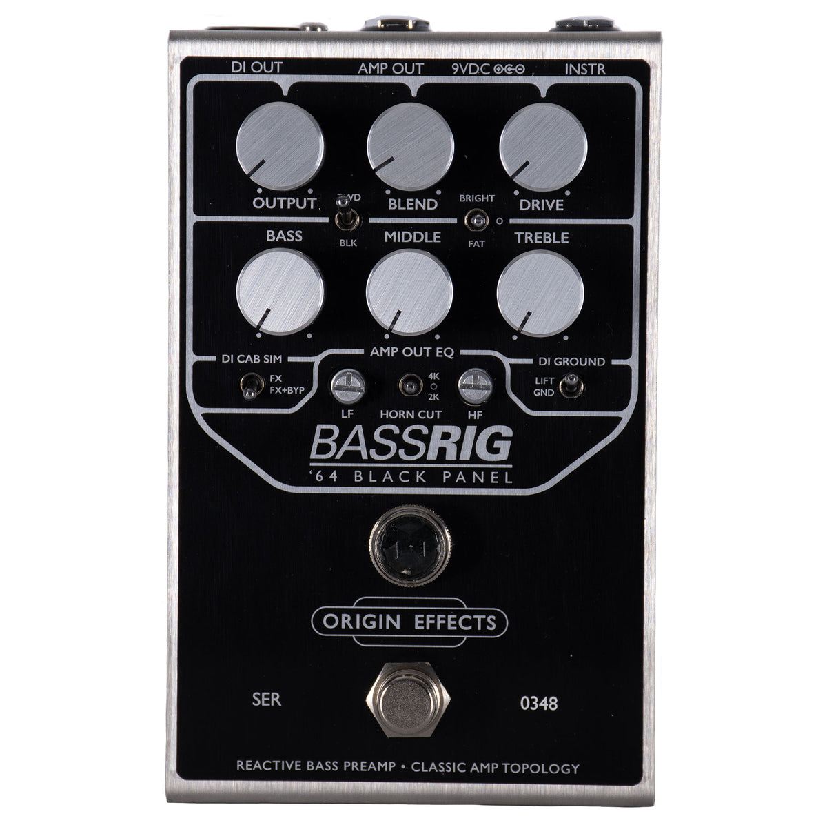 Origin Effects BassRig '64 Black Panel Bass Preamp Effect Pedal