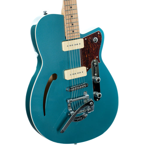 Reverend Club King 290 Electric Guitar with Bigsby, Roasted Maple, Deep Sea Blue