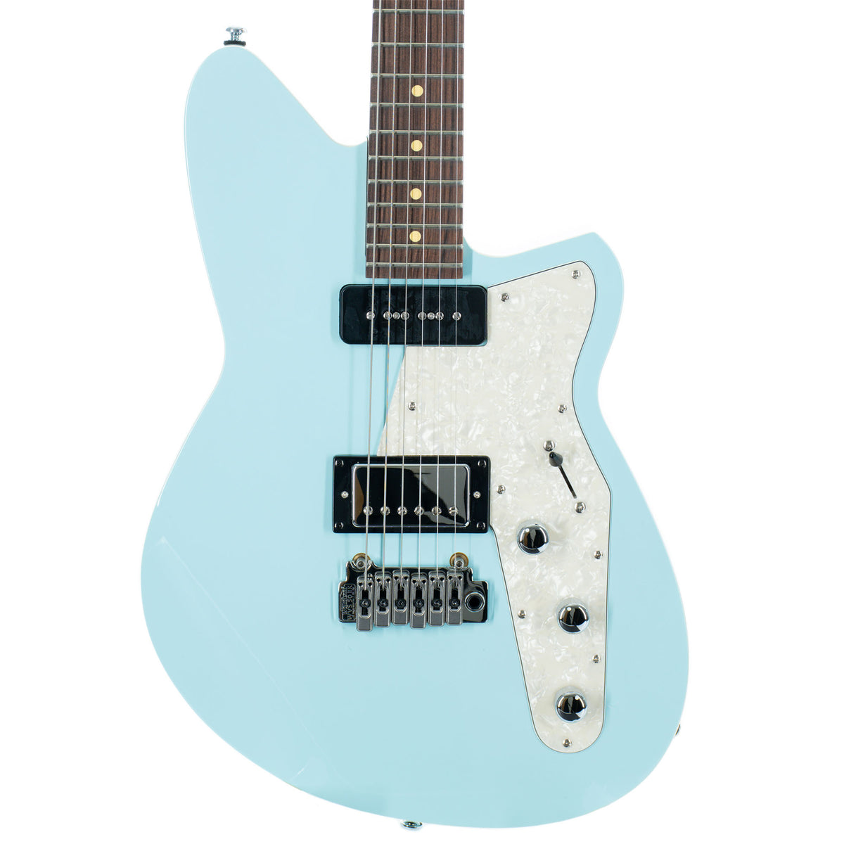 Reverend Double Agent W Electric Guitar With Wilkinson Tremolo, Rosewood, Chronic Blue