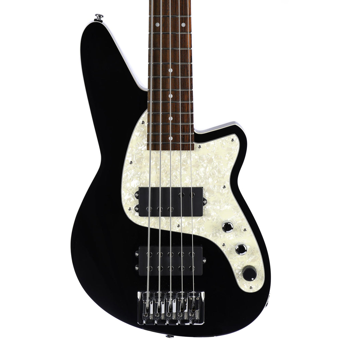 Reverend Mercalli 5 5-String Bass Midnight Black Roasted Pau Ferro Neck