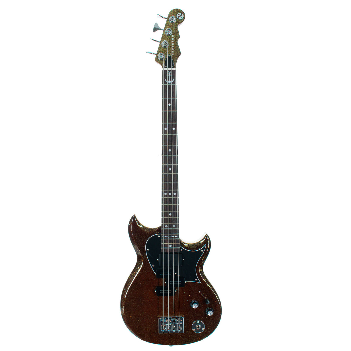 Reverend Mike Watt Wattplower Mark II Bass Guitar, Rosewood, Gloss Root Beer Sparkle