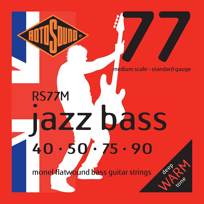 Rotosound 40-90 Jazz 77 Monel Flatwound Medium Scale