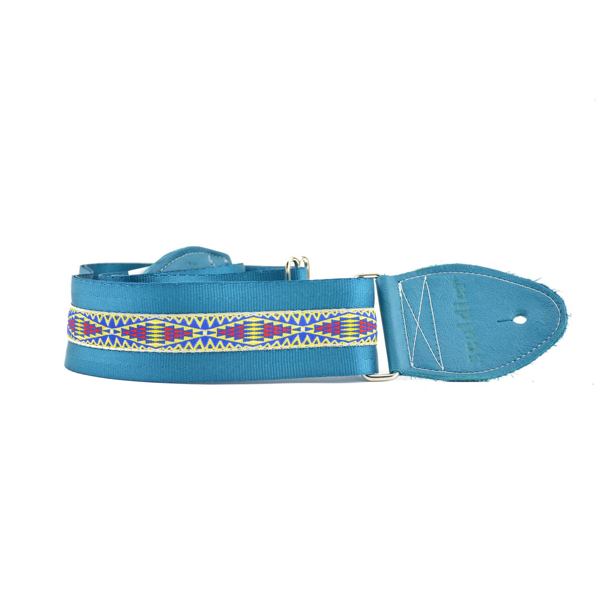 Souldier 1" Vargas Strap - Yellow Diamonds On White With Blue And Red Accents