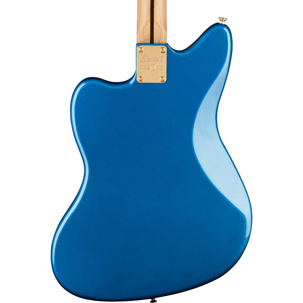 Squier 40th Anniversary Jazzmaster Electric Guitar, Laurel, Gold Edition, Lake Placid Blue