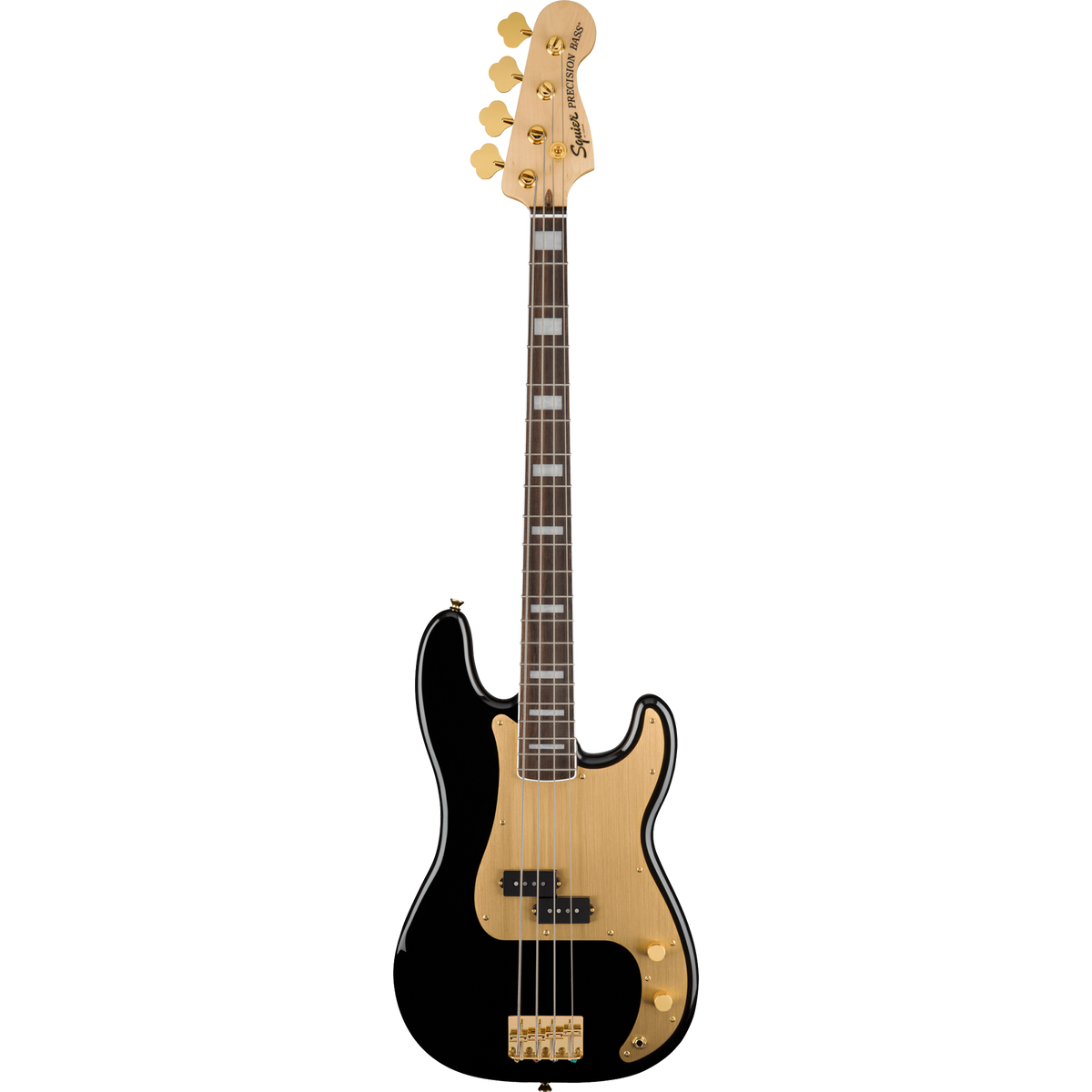 Squier 40th Anniversary Precision Bass, Laurel, Gold Edition, Black
