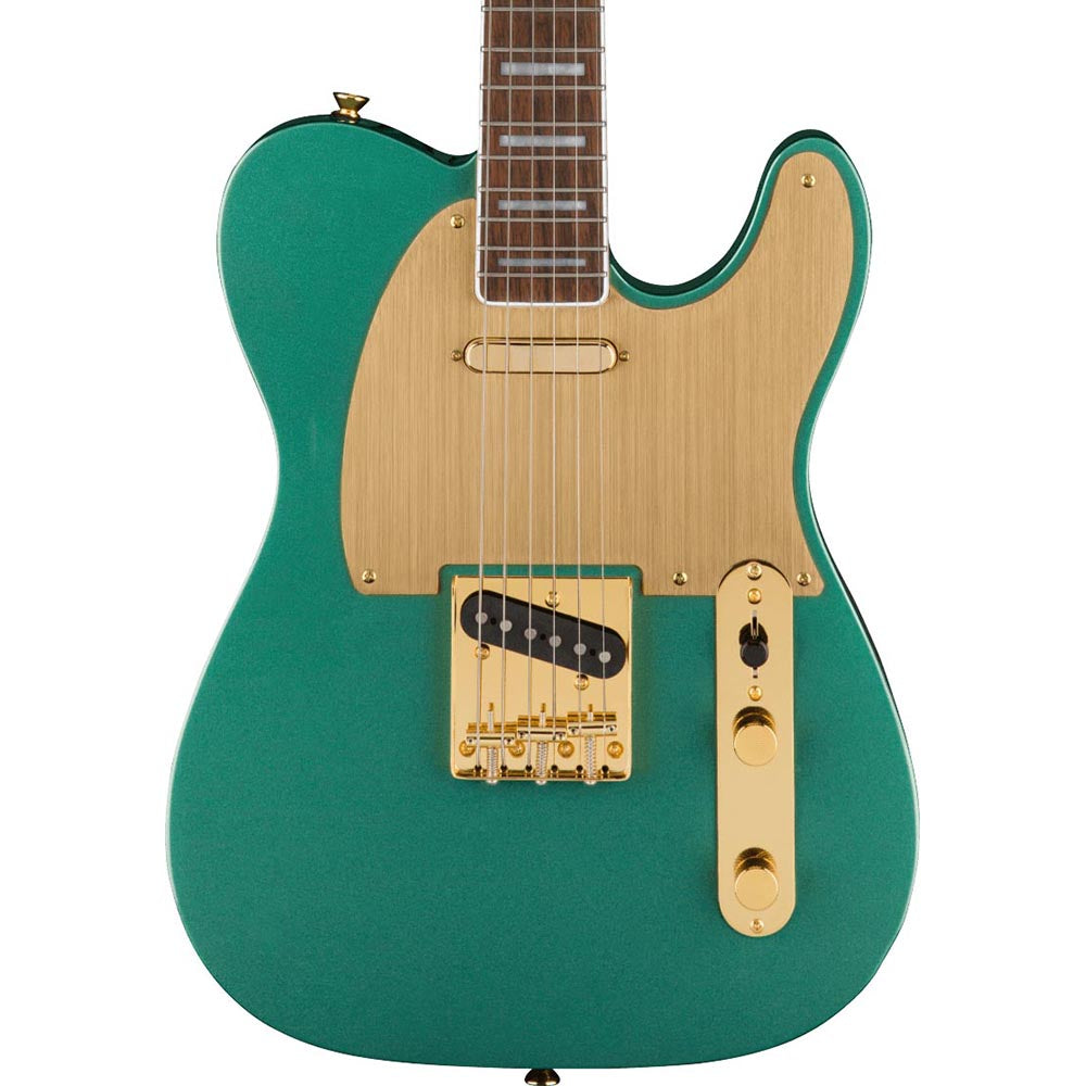 Squier 40th Anniversary Telecaster Electric Guitar, Laurel, Gold Edition, Sherwood Green Metallic