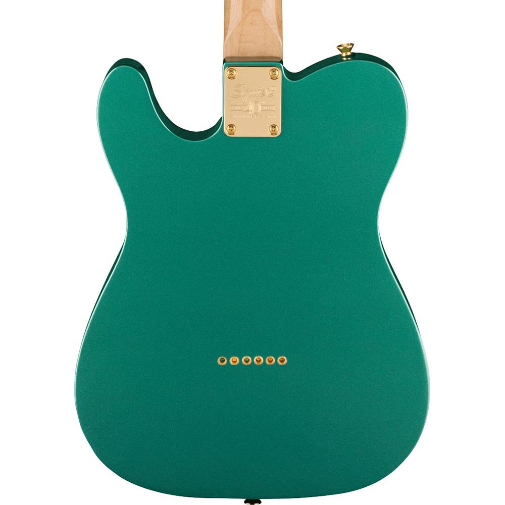 Squier 40th Anniversary Telecaster Electric Guitar, Laurel, Gold Edition, Sherwood Green Metallic