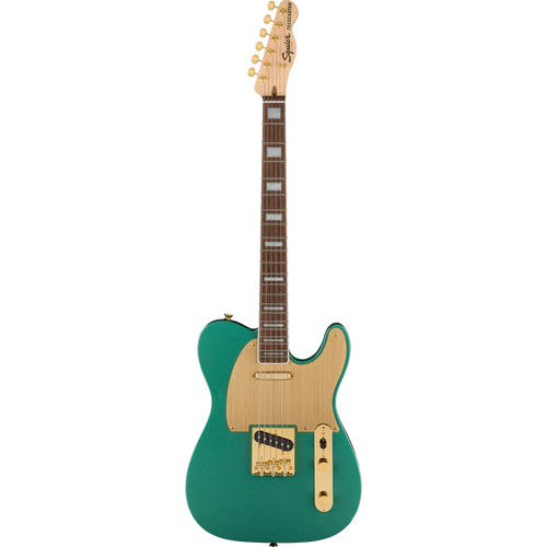 Squier 40th Anniversary Telecaster Electric Guitar, Laurel, Gold Edition, Sherwood Green Metallic
