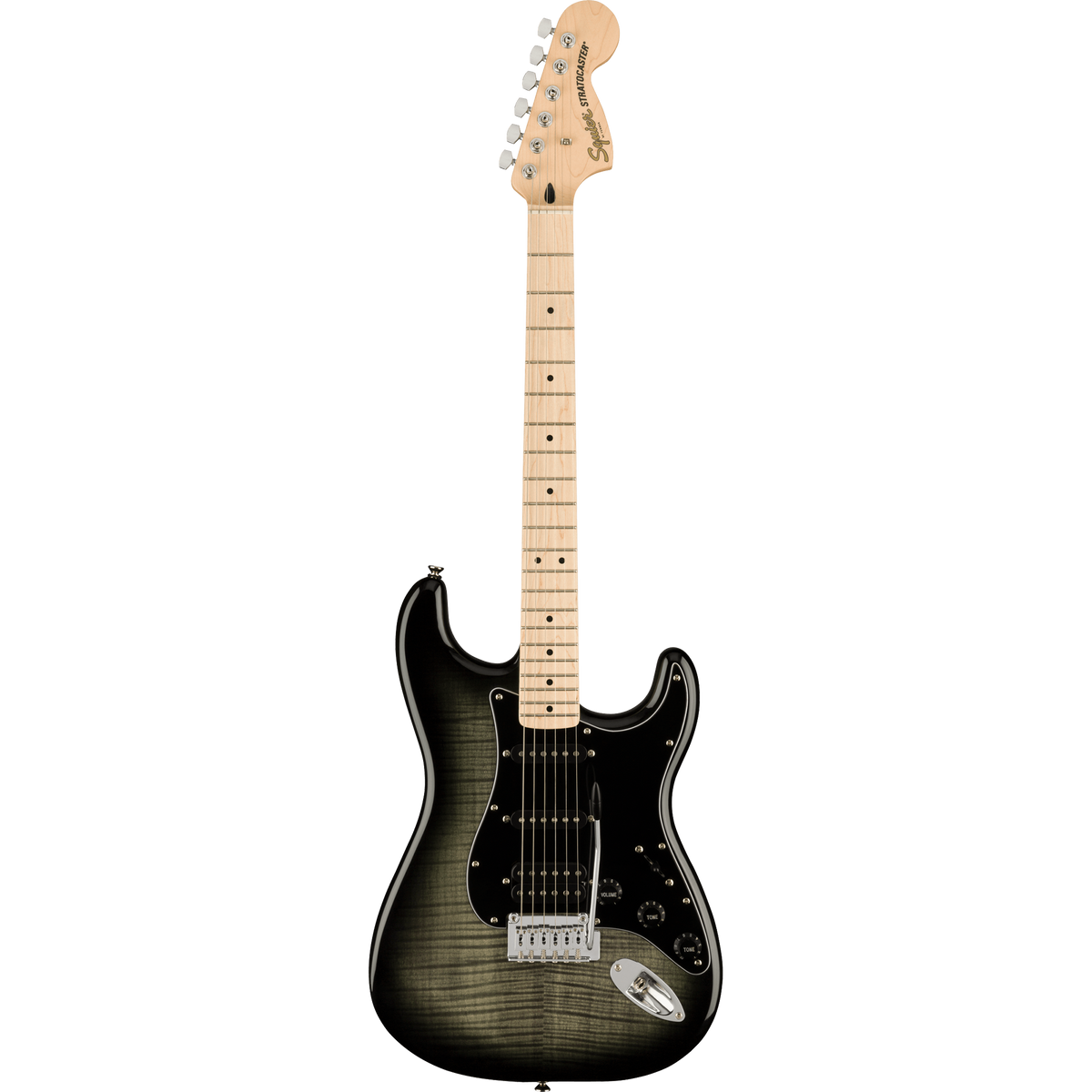 Squier Affinity Series Stratocaster FMT HSS Maple, Black Pickguard, Black Burst