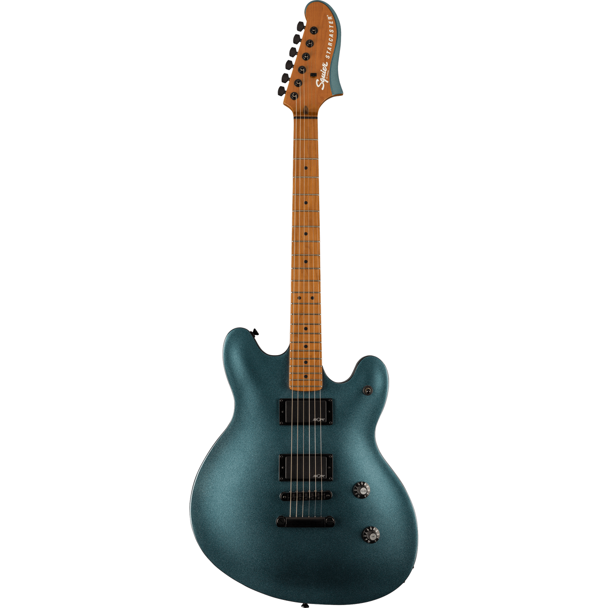 Squier Contemporary Active Starcaster Electric Guitar, Roasted, Maple, Gunmetal Metallic