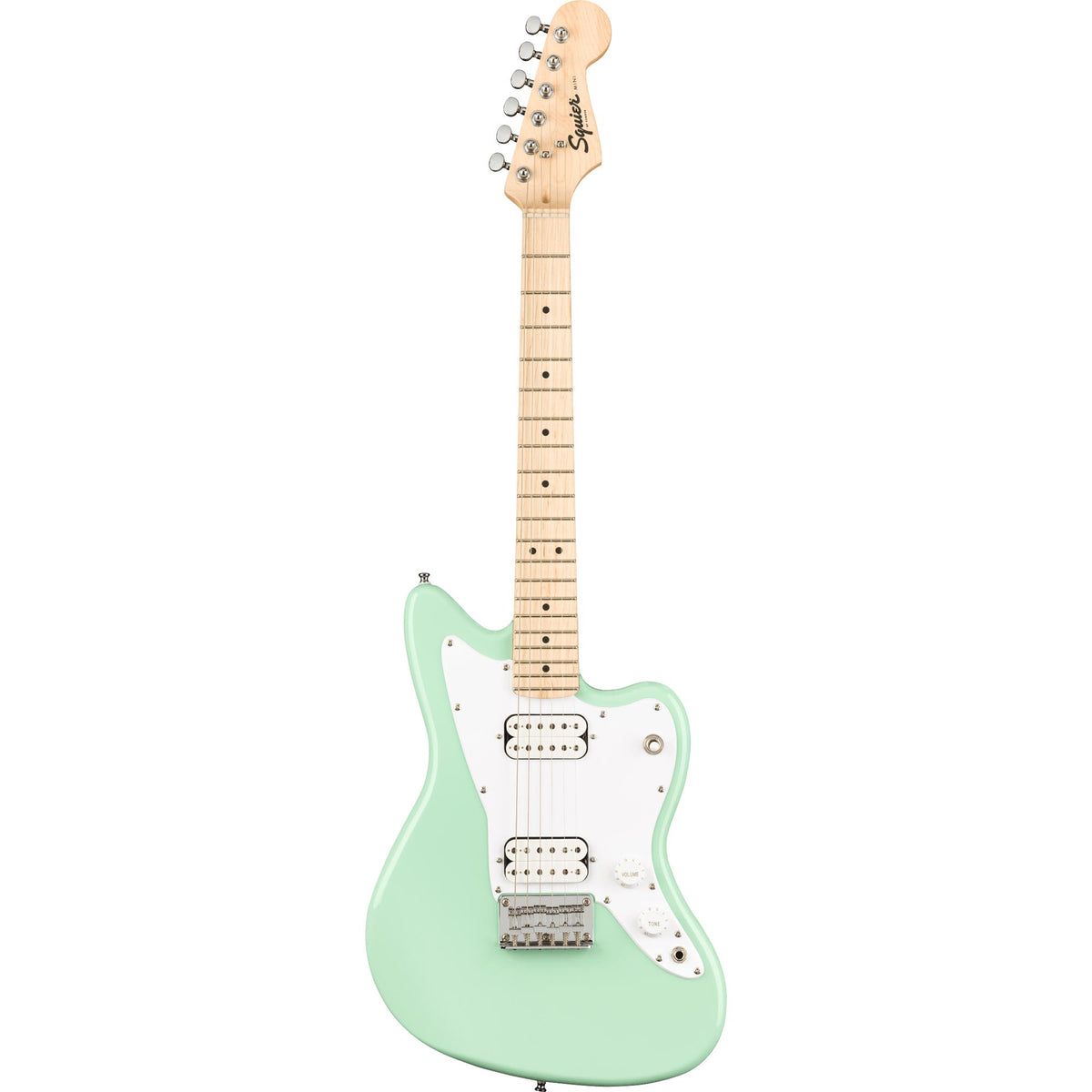 Squier Mini Jazzmaster HH Maple, White Pickguard Surf Green