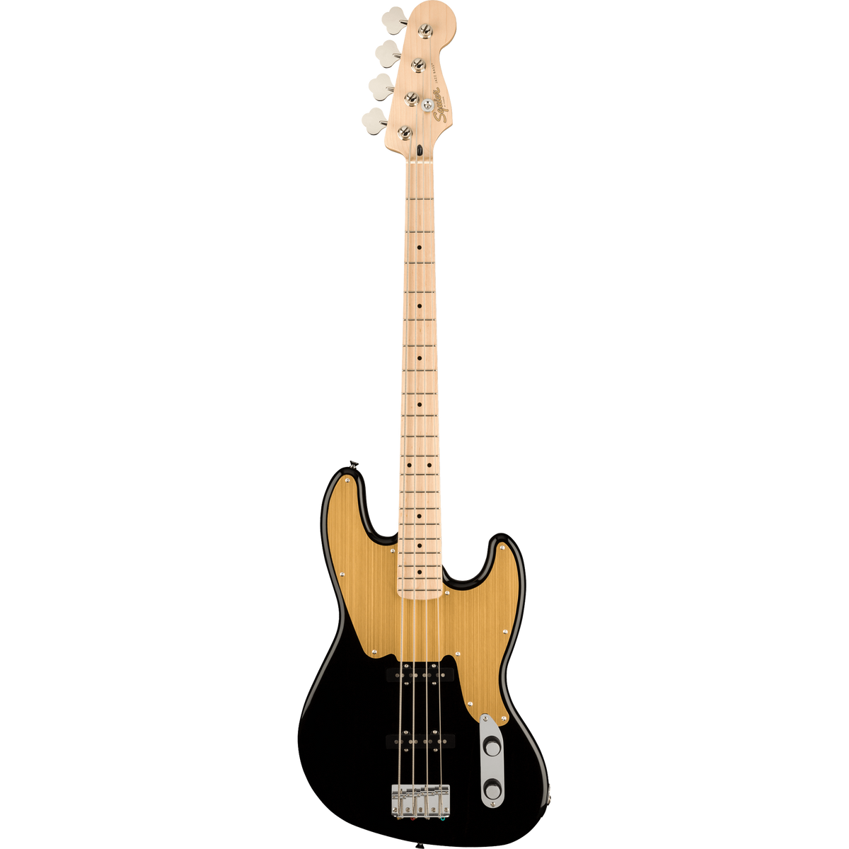 Squier Paranormal Jazz Bass '54, Maple, Gold Anodized Pickguard, Black