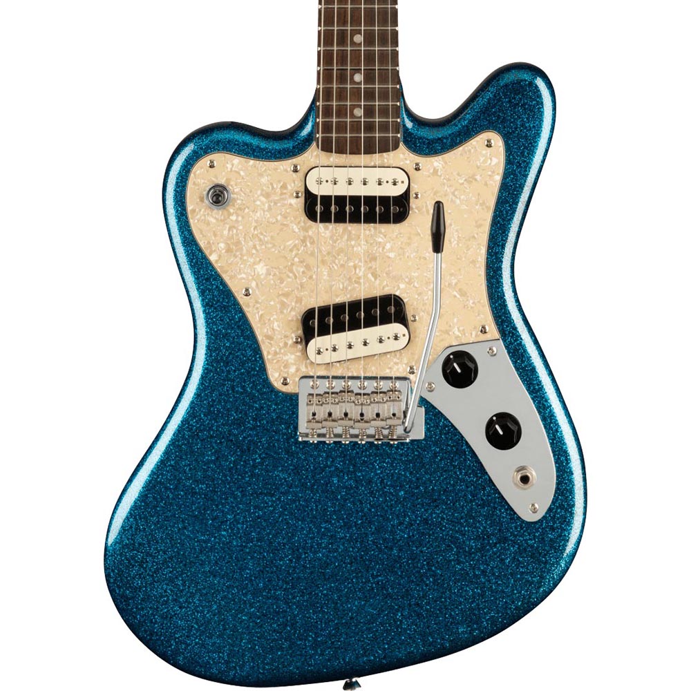 Squier Paranormal Super-Sonic, Laurel, Pearloid Pickguard, Blue Sparkle