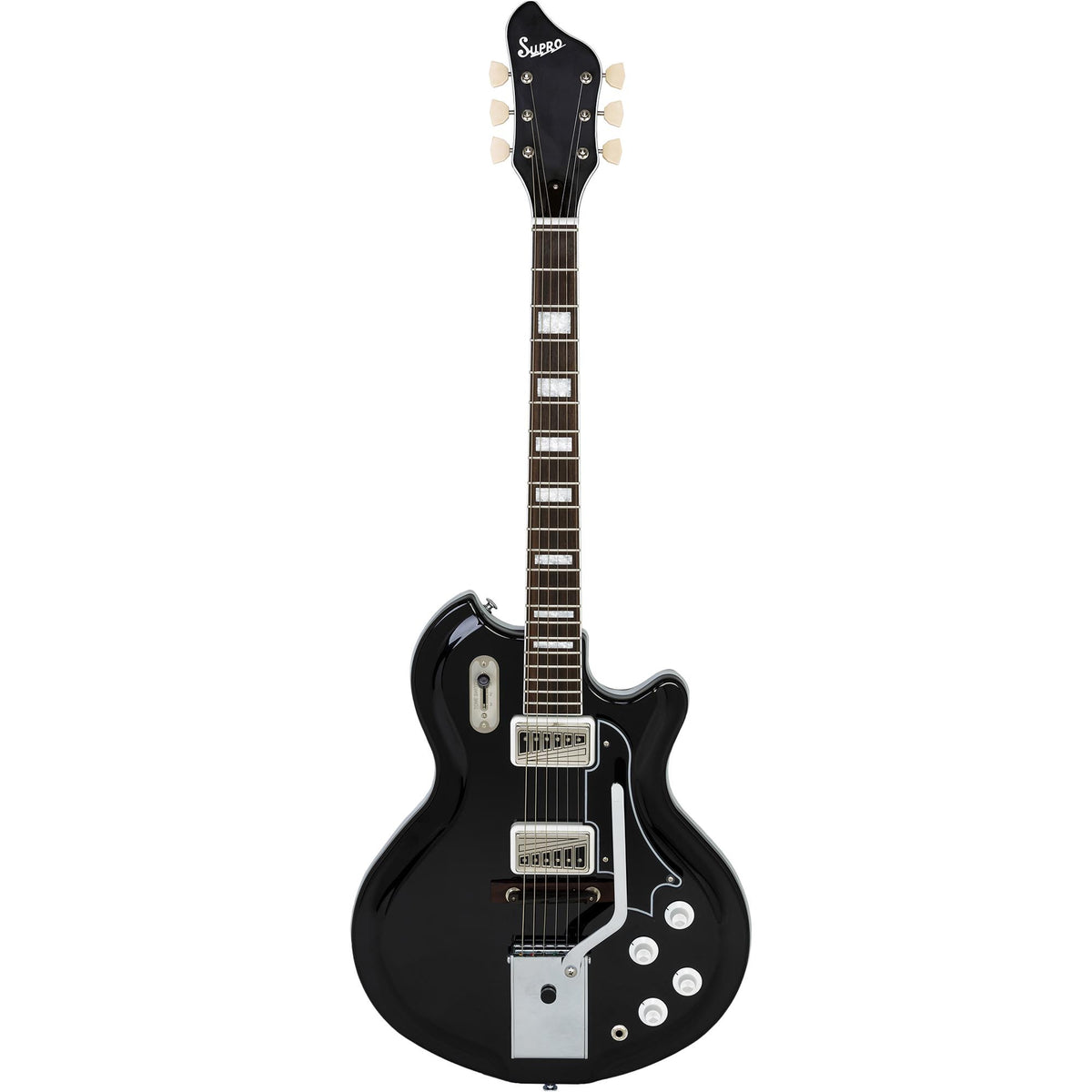 Supro Americana Series Coronado II Vibrato Guitar - Jet Black
