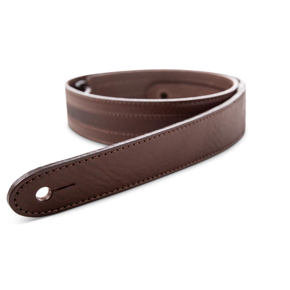Taylor Slim Leather Strap Chocolate Brown With Engraving 1.5 Inch Embossed Logo