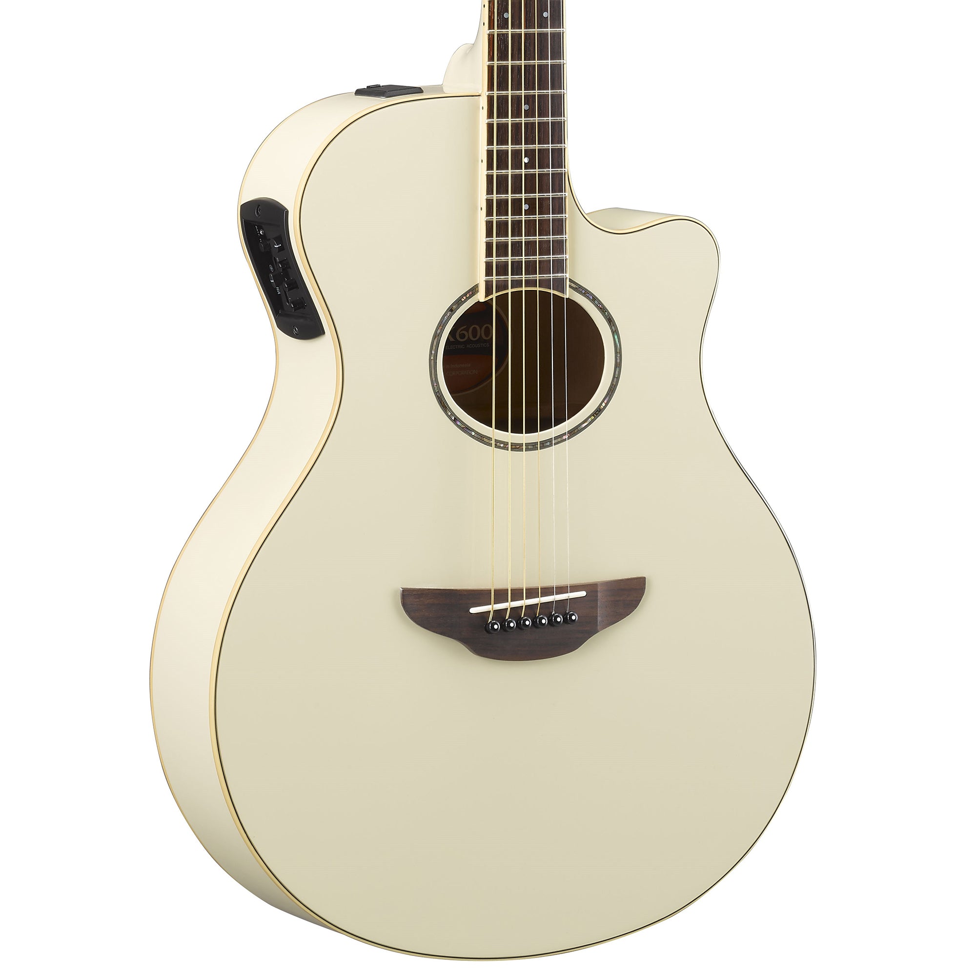 Yamaha APX 600VW Thinline Acoustic Electric Guitar Vintage White