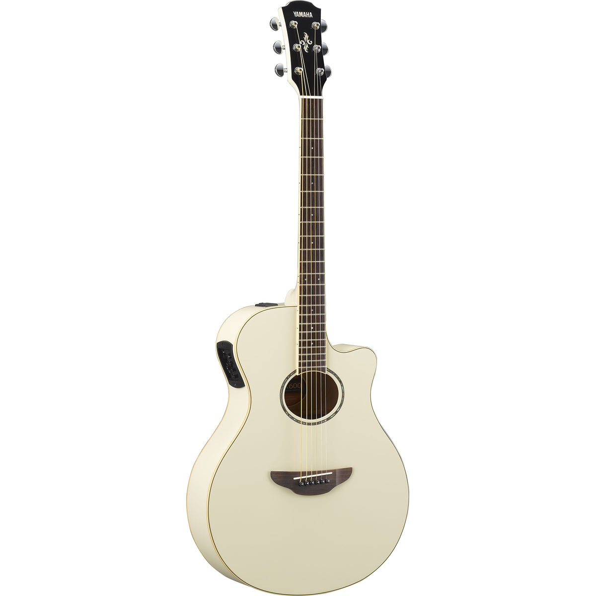 Yamaha APX600 Thinline Acoustic Guitar, Vintage White