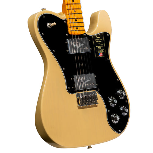 Fender American Vintage II 1975 Telecaster Deluxe Electric Guitar, Maple, Vintage Blonde