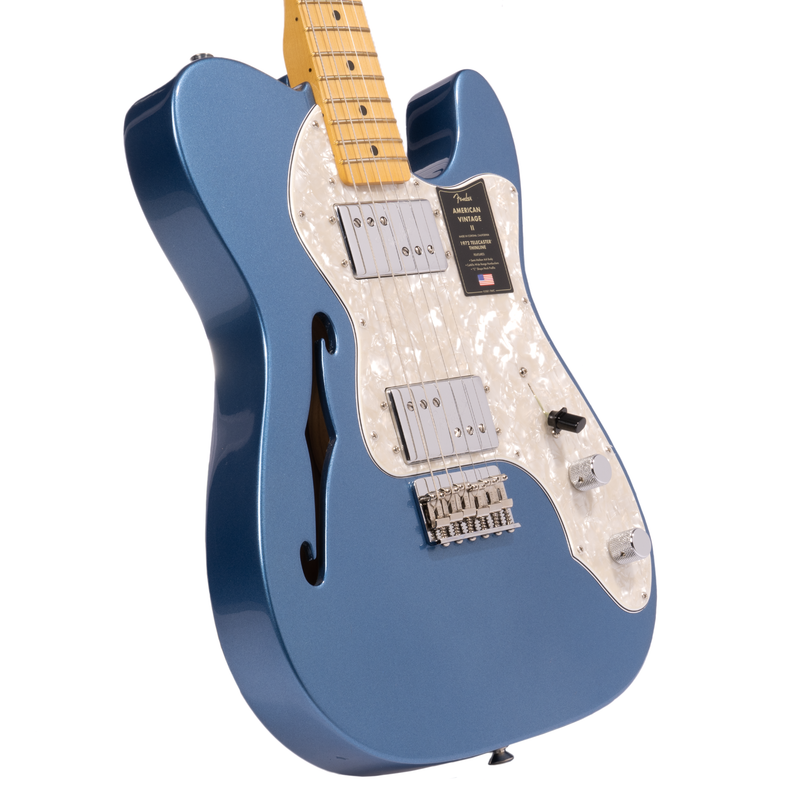 Fender American Vintage II 1972 Telecaster Thinline Electric Guitar, Maple, Lake Placid Blue