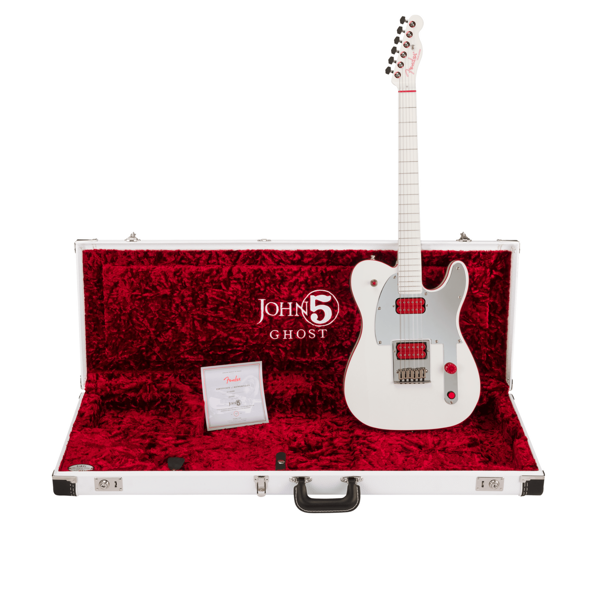 Fender John 5 Ghost Telecaster, Maple Fingerboard, Arctic White Electric Guitar