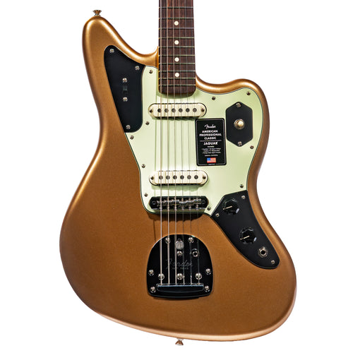 Fender American Professional Classic Jaguar Electric Guitar, Faded Firemist Gold