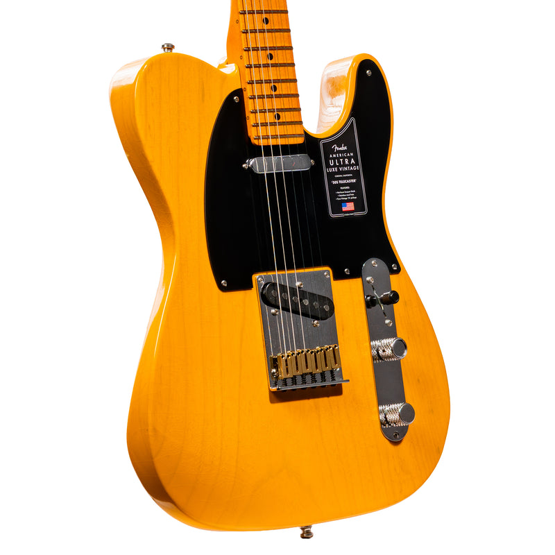 Fender American Ultra Luxe Vintage '50s Telecaster Electric Guitar, Butterscotch Blonde