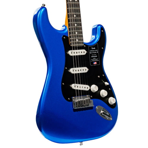 Fender American Ultra II Stratocaster Electric Guitar, Ebony Fingerboard, Noble Blue