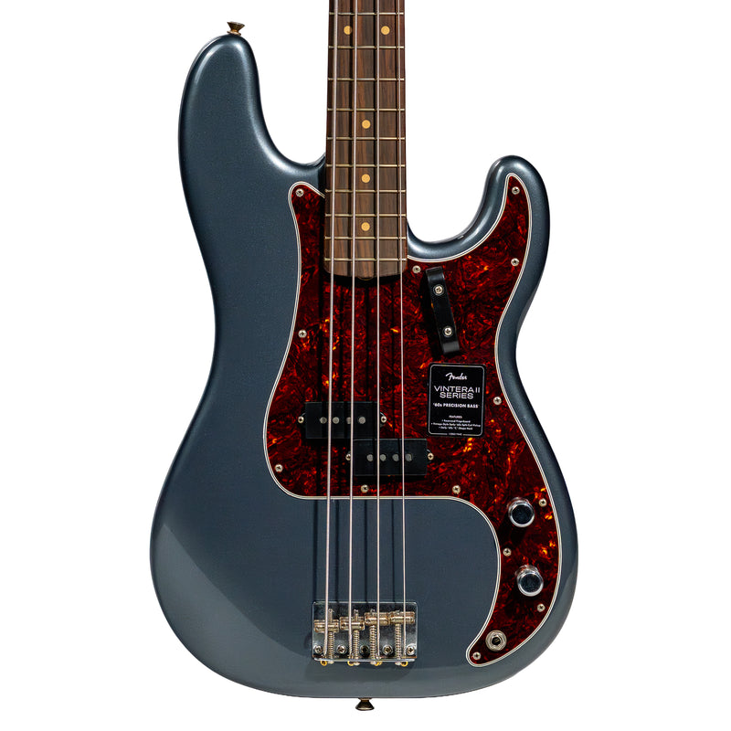 Fender Vintera II Road Worn '60s Precision Bass Guitar, Charcoal Frost Metallic