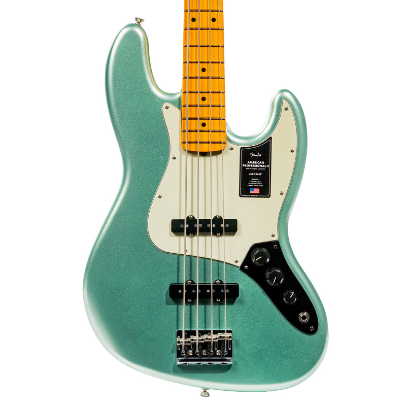 Fender American Professional II Jazz Bass Guitar, Maple, Mystic Surf G