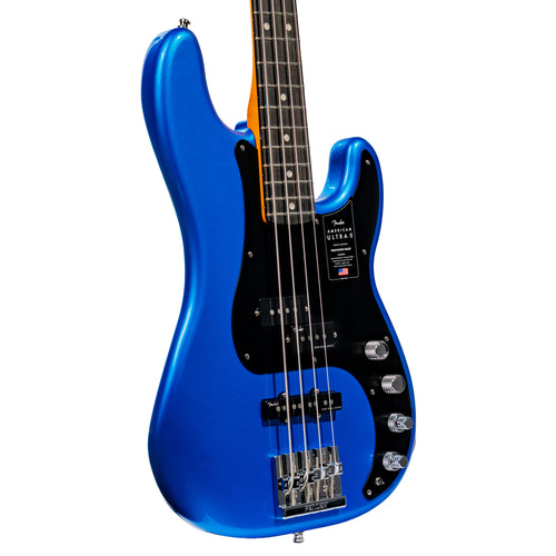 Fender American Ultra II Precision Bass Guitar, Ebony Fingerboard, Noble Blue