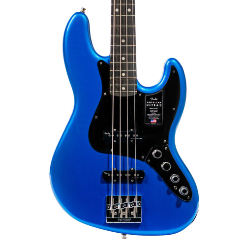 Fender American Ultra II Jazz Bass Guitar, Ebony Fingerboard, Noble Blue