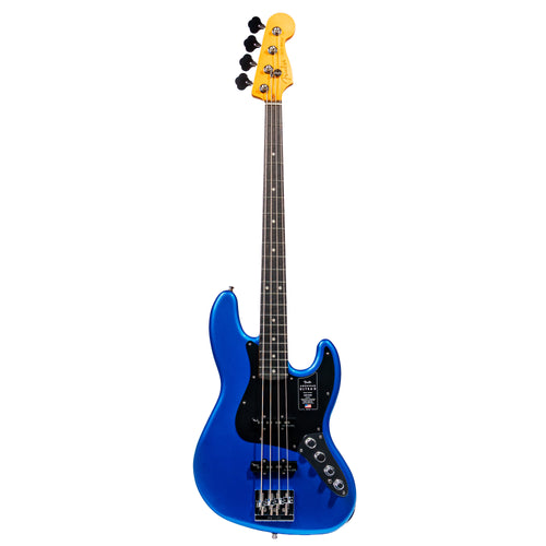 Fender American Ultra II Jazz Bass Guitar, Ebony Fingerboard, Noble Blue
