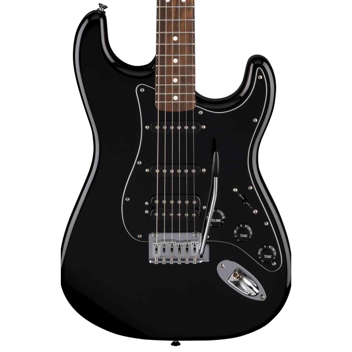 Fender Standard Stratocaster HSS Electric Guitar, Laurel Fingerboard, Black