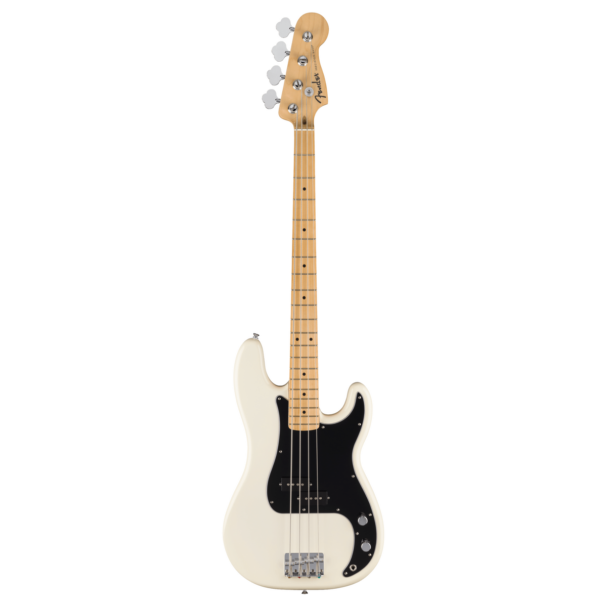 Fender Standard Precision Bass Guitar, Maple Fingerboard, Olympic White
